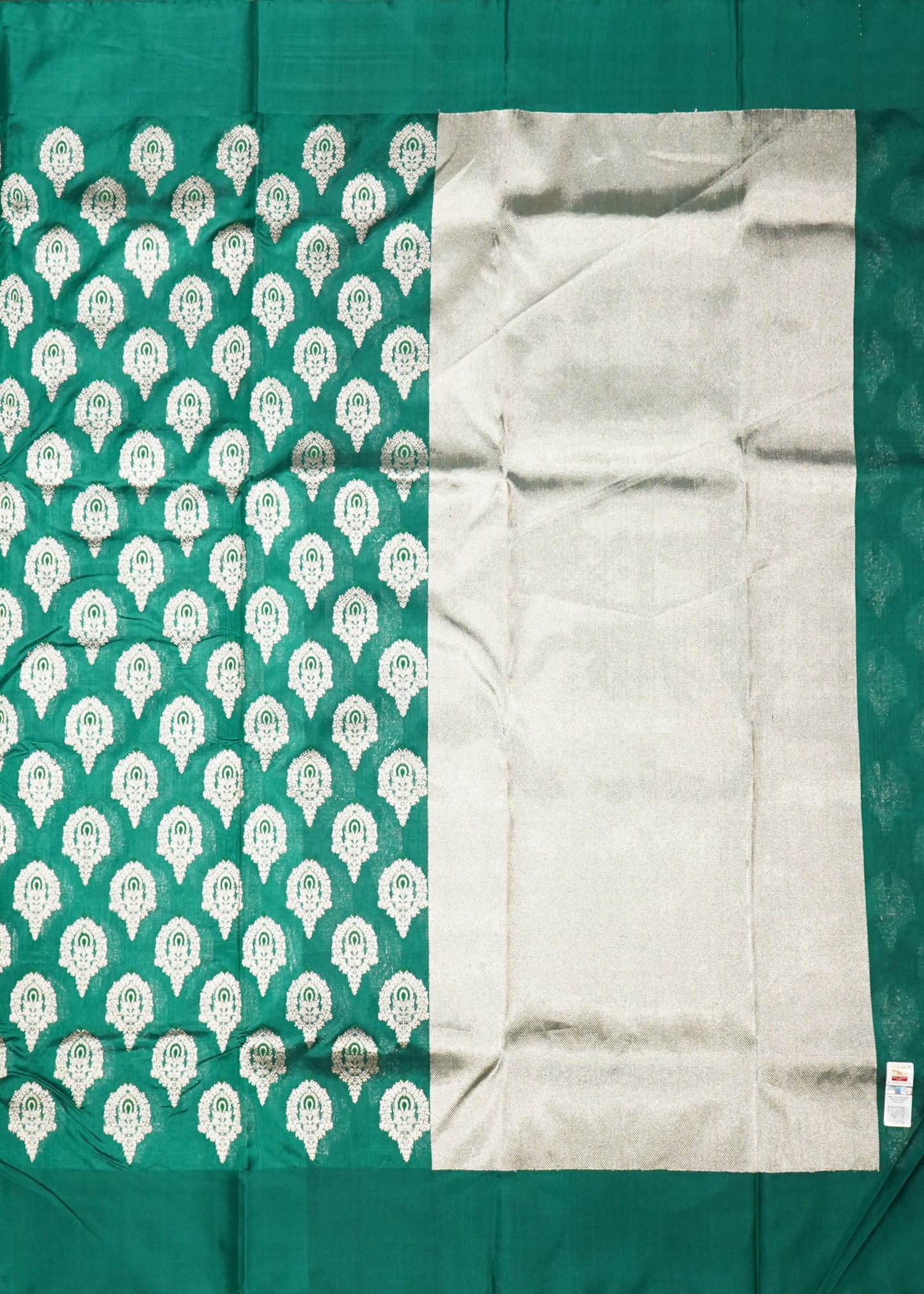 Green Chanderi All Over Jamdani Pure Silk Handloom Saree