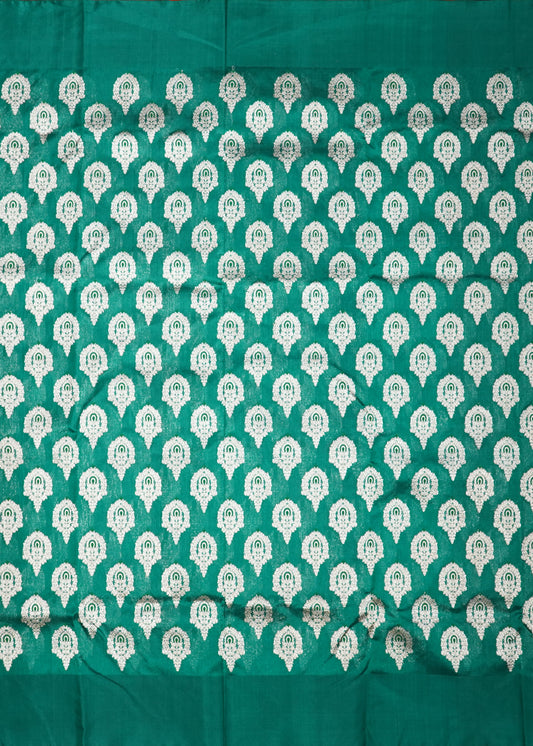 Green Chanderi All Over Jamdani Pure Silk Handloom Saree