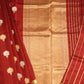 Maroon Banaras Iktara Katan Zari Buti Zari Border Pure Silk Handloom Saree