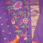 Violet Ponduru All Over Zari Buti Pallu Jamdani Zari Border Pure Cotton Handloom Saree