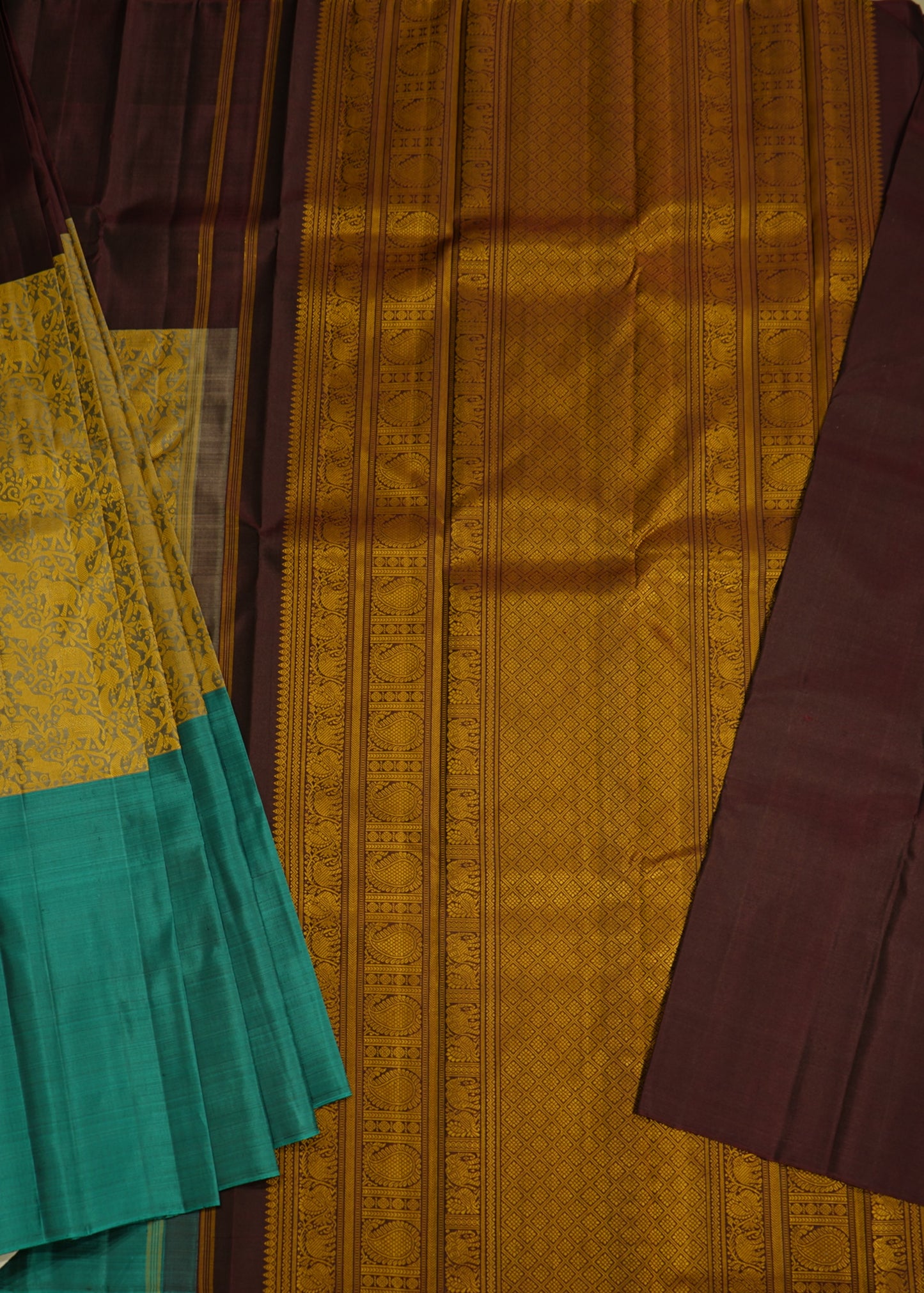 Multi Colour Kanchi All Over Zari Pattu Border Pure Silk Handloom Saree