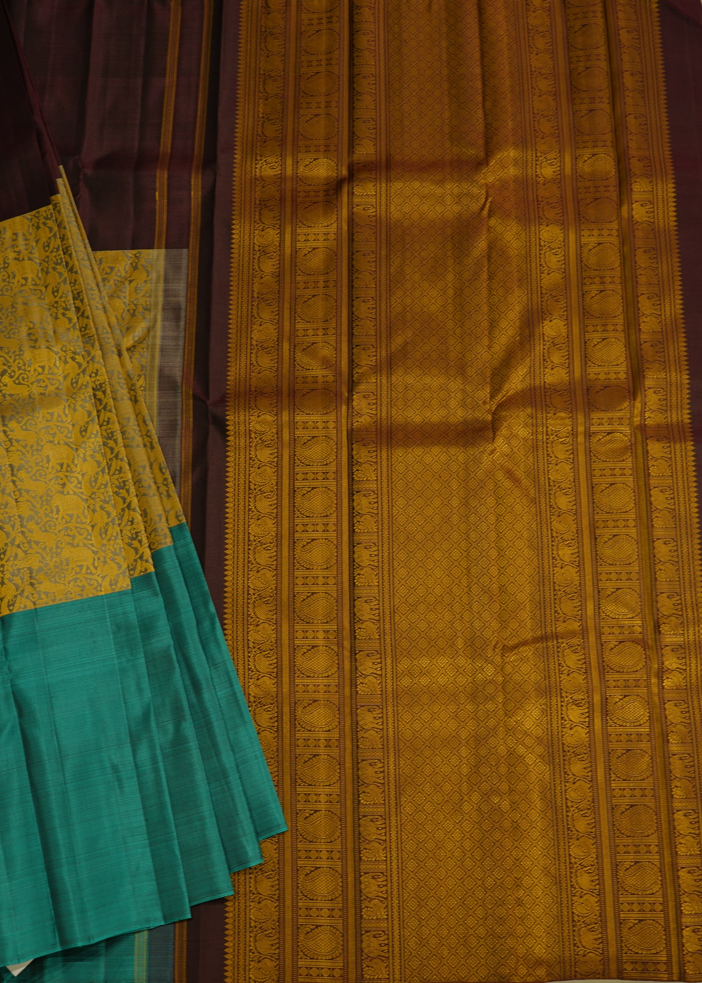 Multi Colour Kanchi All Over Zari Pattu Border Pure Silk Handloom Saree