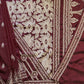 Maroon Bengal Kantha Pure Silk Handloom Saree