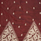 Maroon Bengal Kantha Pure Silk Handloom Saree