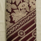 Maroon Bengal Kantha Pure Silk Handloom Saree