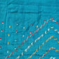 Rama Blue Bengal Kantha Pure Silk Handloom Saree