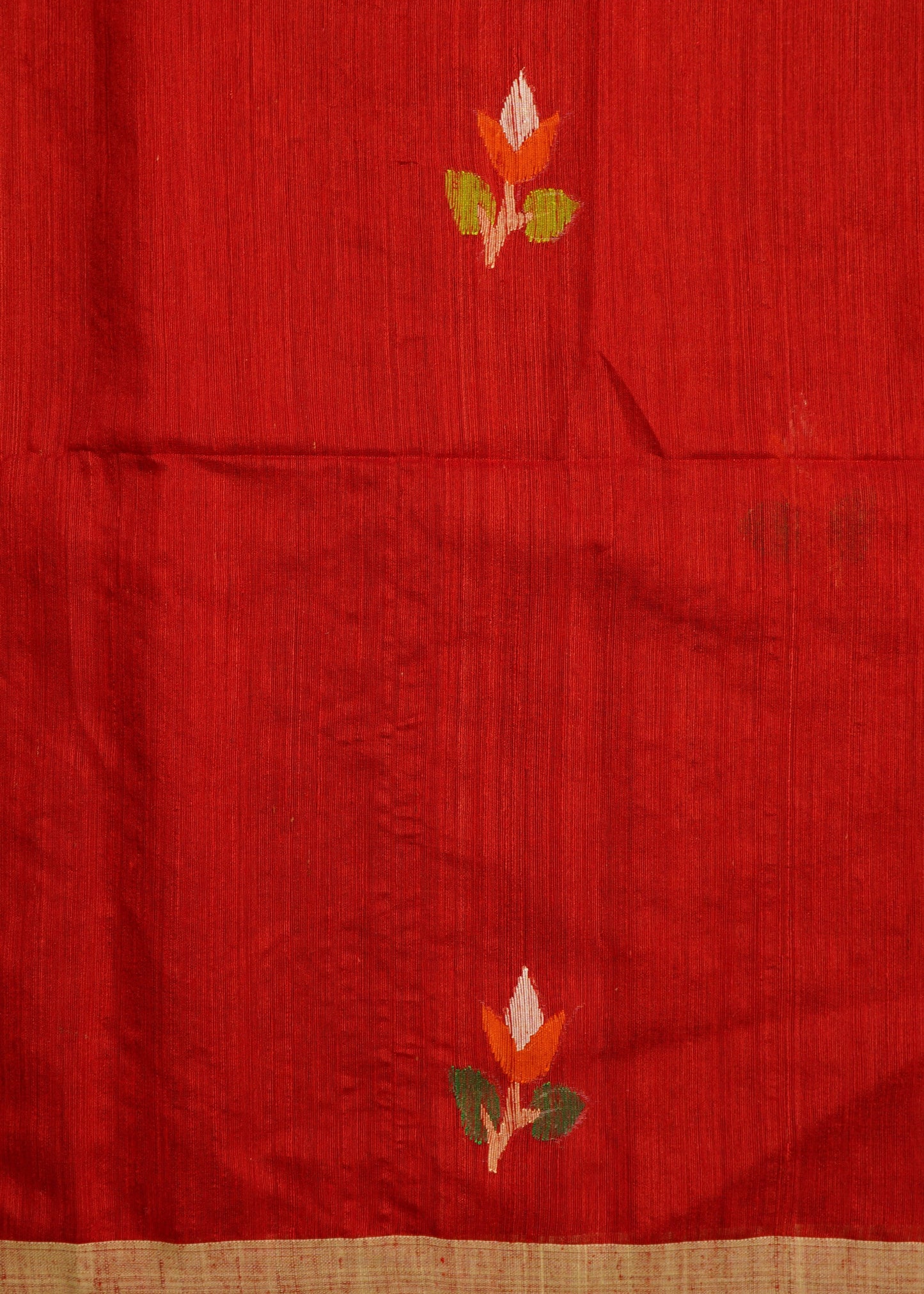 Red Bengal Mutka Jamdani Pure Silk Handloom Saree