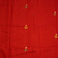 Red Bengal Mutka Jamdani Pure Silk Handloom Saree