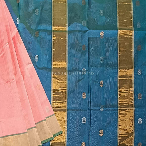 Baby Pink Mangalagiri  Pure Silk Handloom Saree