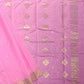 Baby Pink Chanderi Cotton Silk Pure Handloom Saree