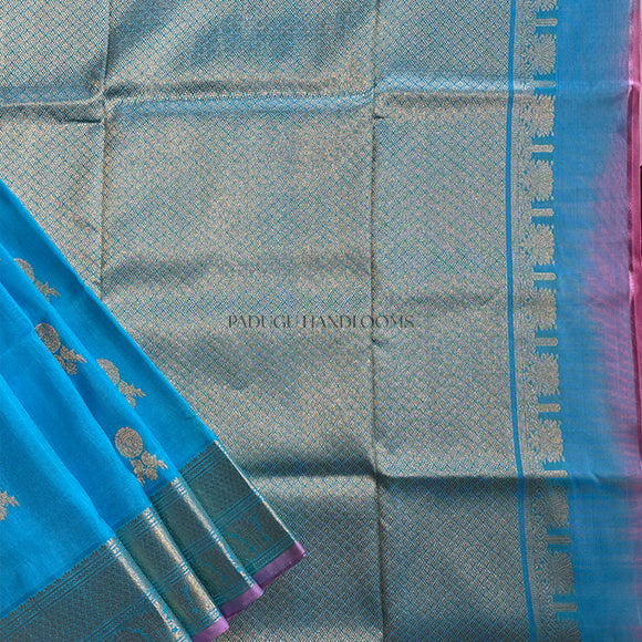 Blue Pure Silk Venkatagiri Handloom Saree