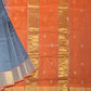 Grey Mangalagiri  Pure Silk Handloom Saree