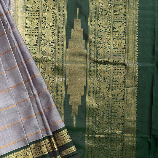 Grey Kanchi Pure Silk Handloom Saree