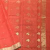 Orange Chanderi Cotton Silk Pure Handloom Saree