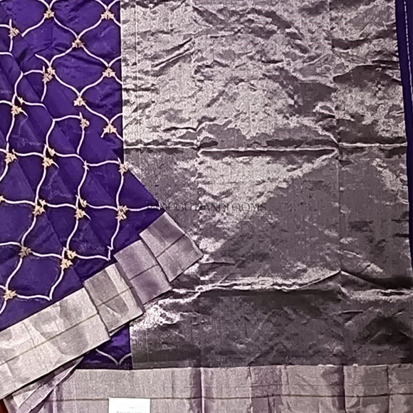 Violet Chanderi Pure Silk Handloom Saree