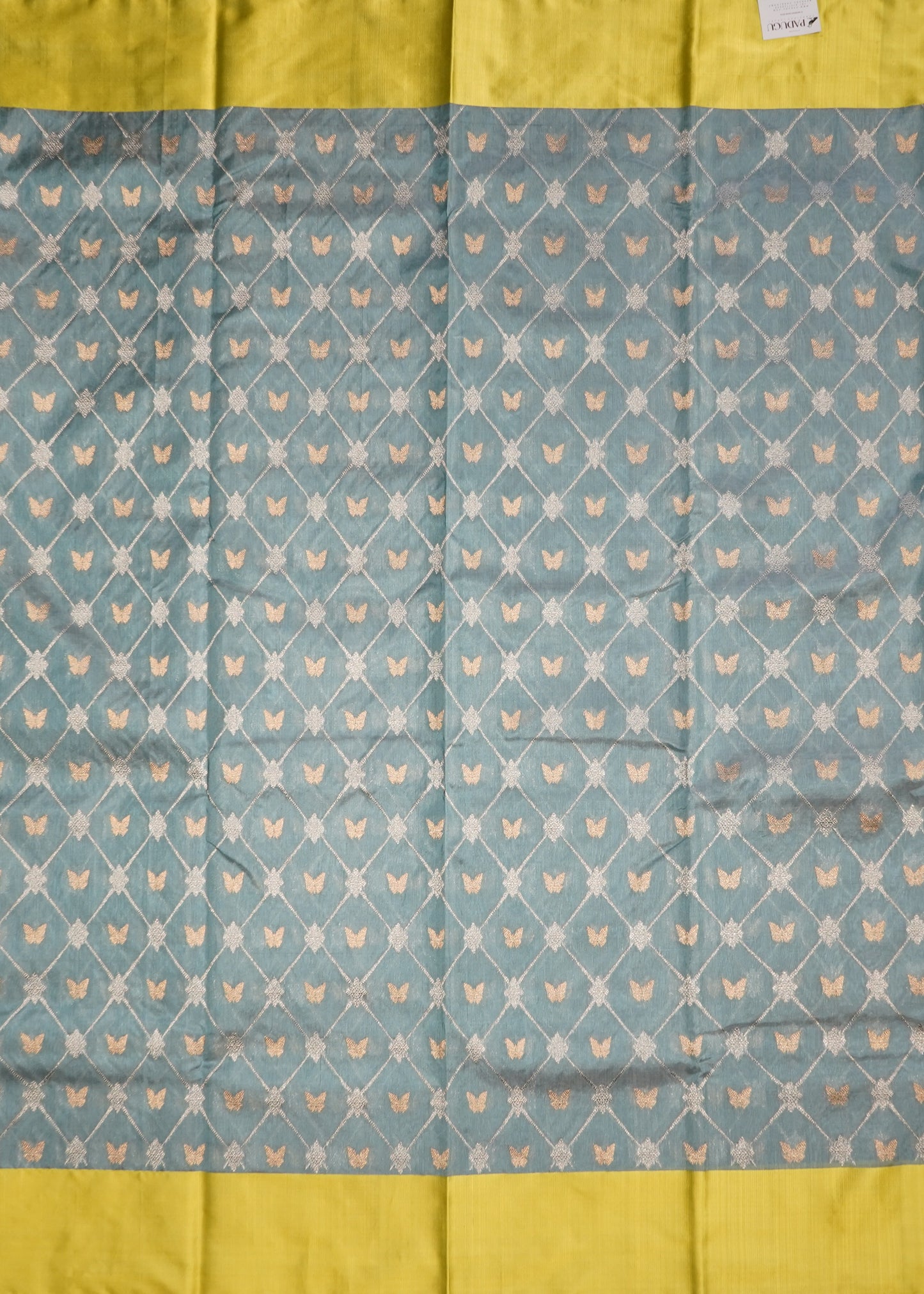 Sea Blue Chanderi All Over Zari Pure Silk Handloom Saree