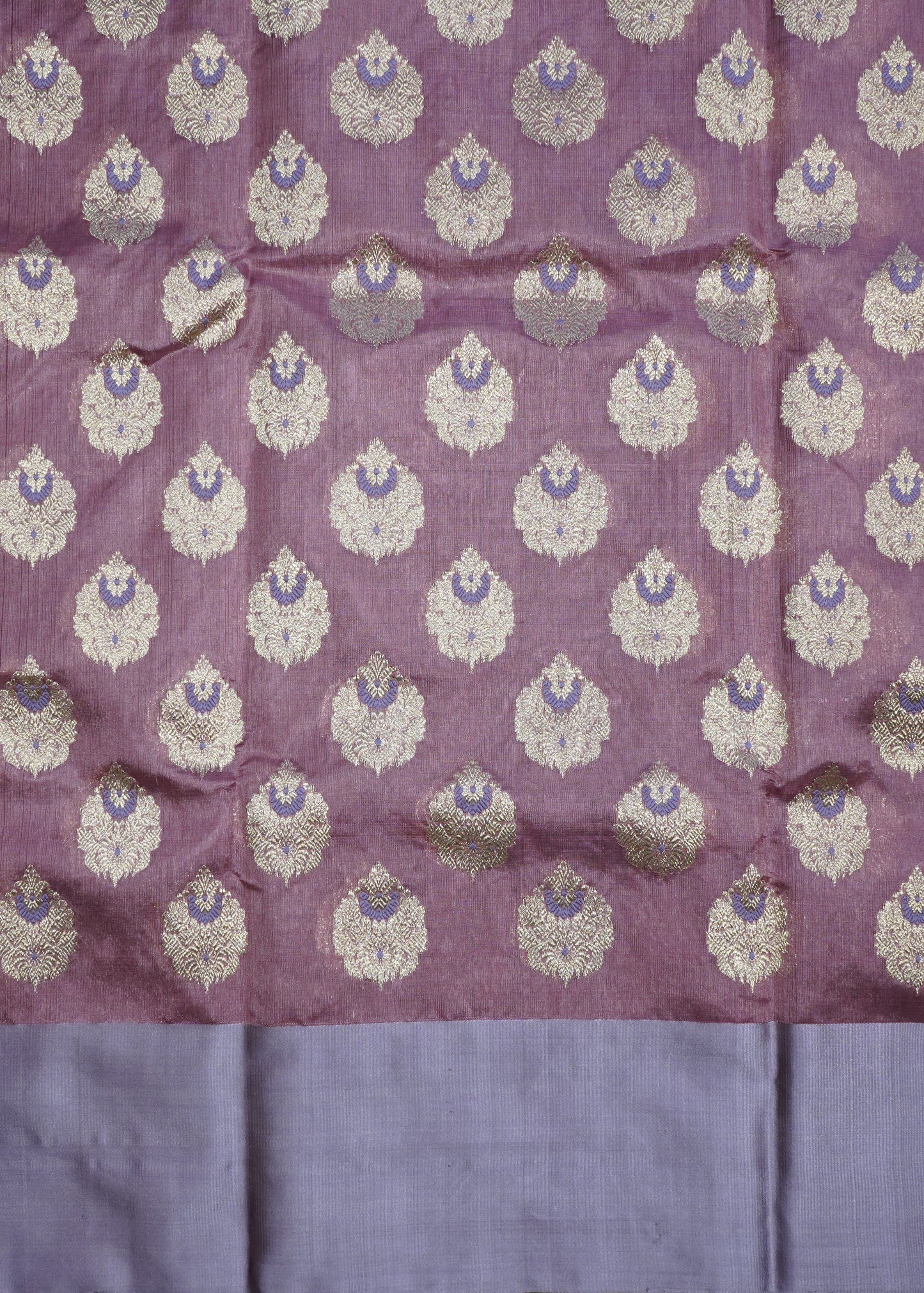 Onion Pink Chanderi All Over Zari Buti Pure Silk Handloom Saree