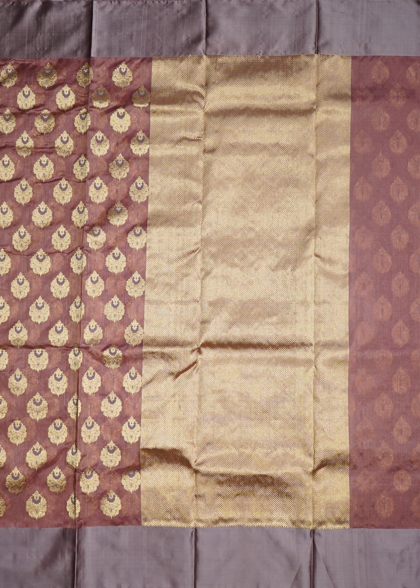 Onion Pink Chanderi All Over Zari Buti Pure Silk Handloom Saree