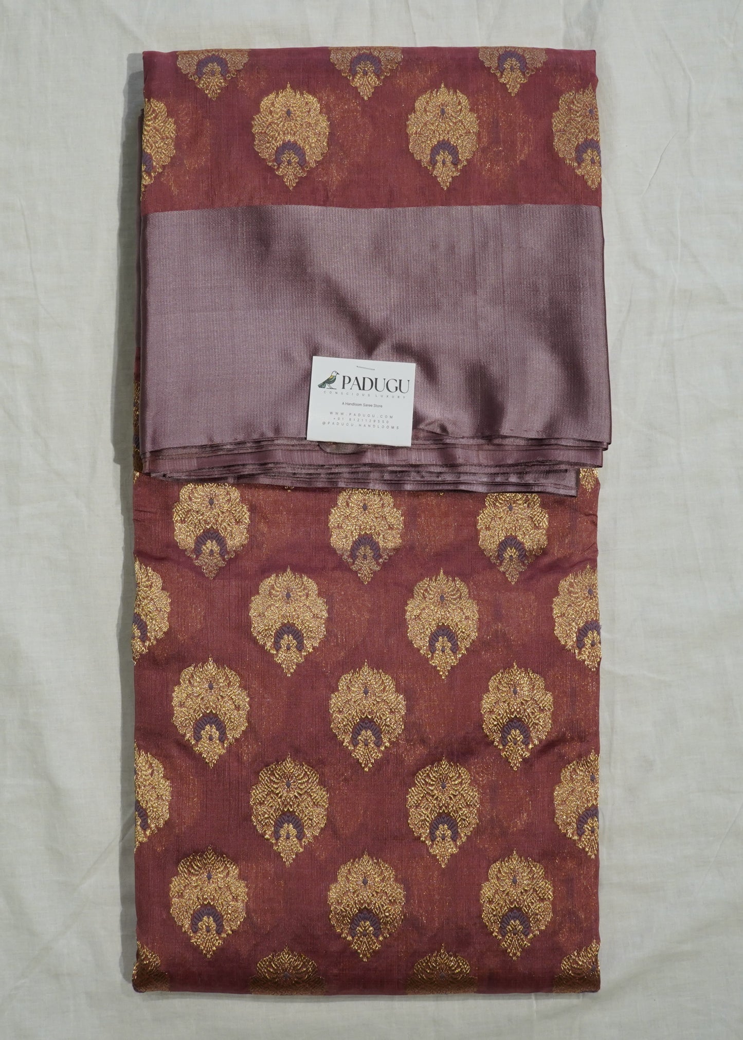 Onion Pink Chanderi All Over Zari Buti Pure Silk Handloom Saree