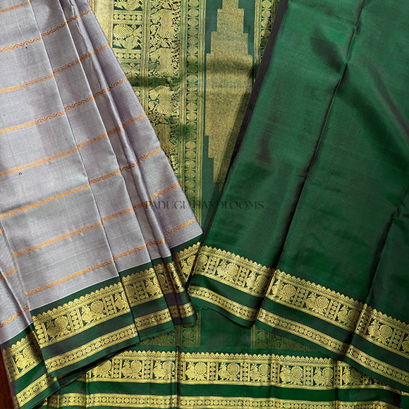 Grey Kanchi Pure Silk Handloom Saree