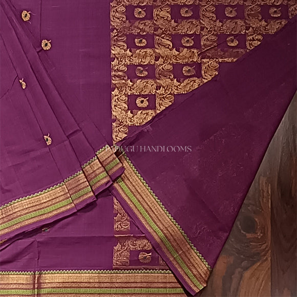 Purple East Godavari Pure Cotton Handloom Saree