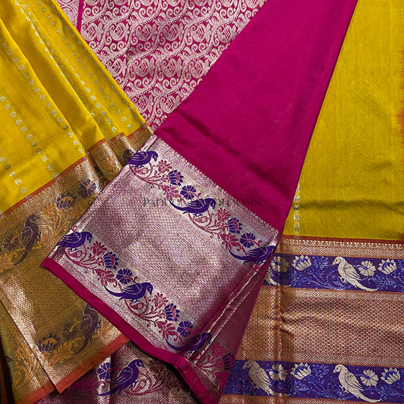 Yellow Silk Pure Handloom Venkatagiri Saree