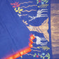 Blue Ponduru  Jamdani Pure Cotton Handloom Saree