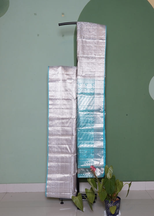 Silver Kanchi Special Brokut Pure Silk Handloom Saree