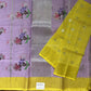 Lavendar Zari Kota Pure Handloom Saree