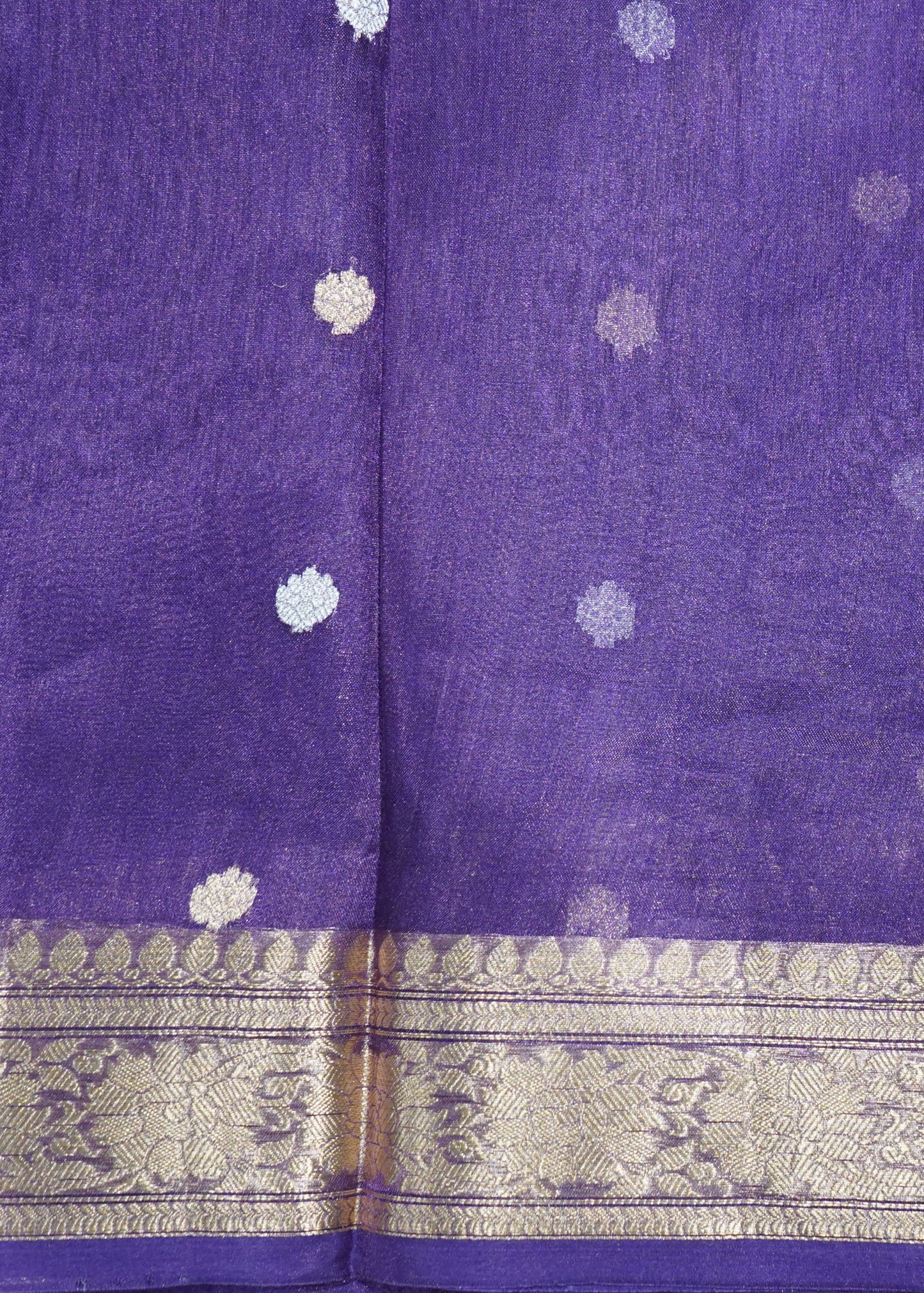 Purple Kora Banaras Silk Saree