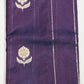Dark Violet Chanderi Zari Eknaal Buti Pure Silk  Handloom Saree