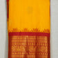 Yellow Gadwal Zari Buti Pure Silk Saree