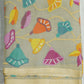 Gray Bengal Jamdhani Buti Muslin Pure Silk Handloom saree