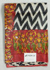 Black Tussar Hand Block Print Pure Handloom Saree