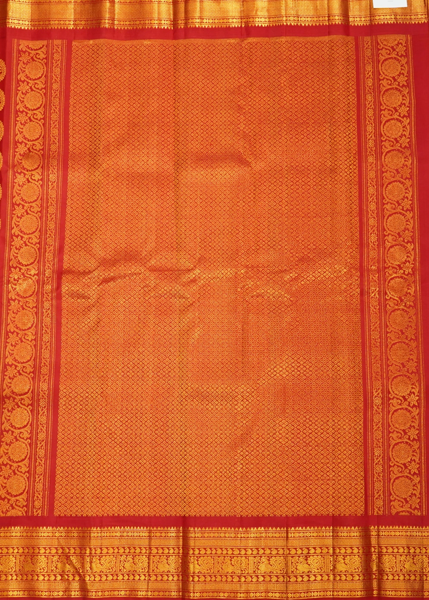 Yellow Gadwal Zari Buti Pure Silk Saree