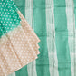 Green Tussar Hand Block Print Pure Handloom Saree