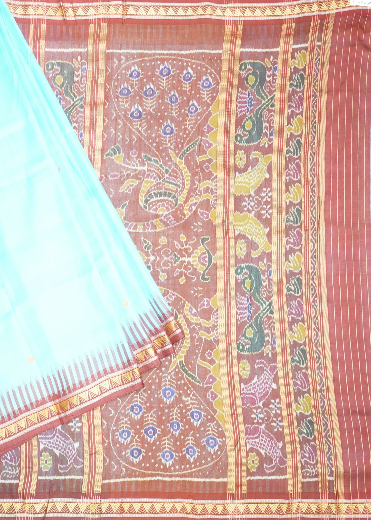 Sea Blue Orissa Dongria Pure Silk Handloom Saree