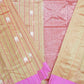 Gold Pink Chanderi Zari Donaal Buti Pure Silk  Handloom Saree