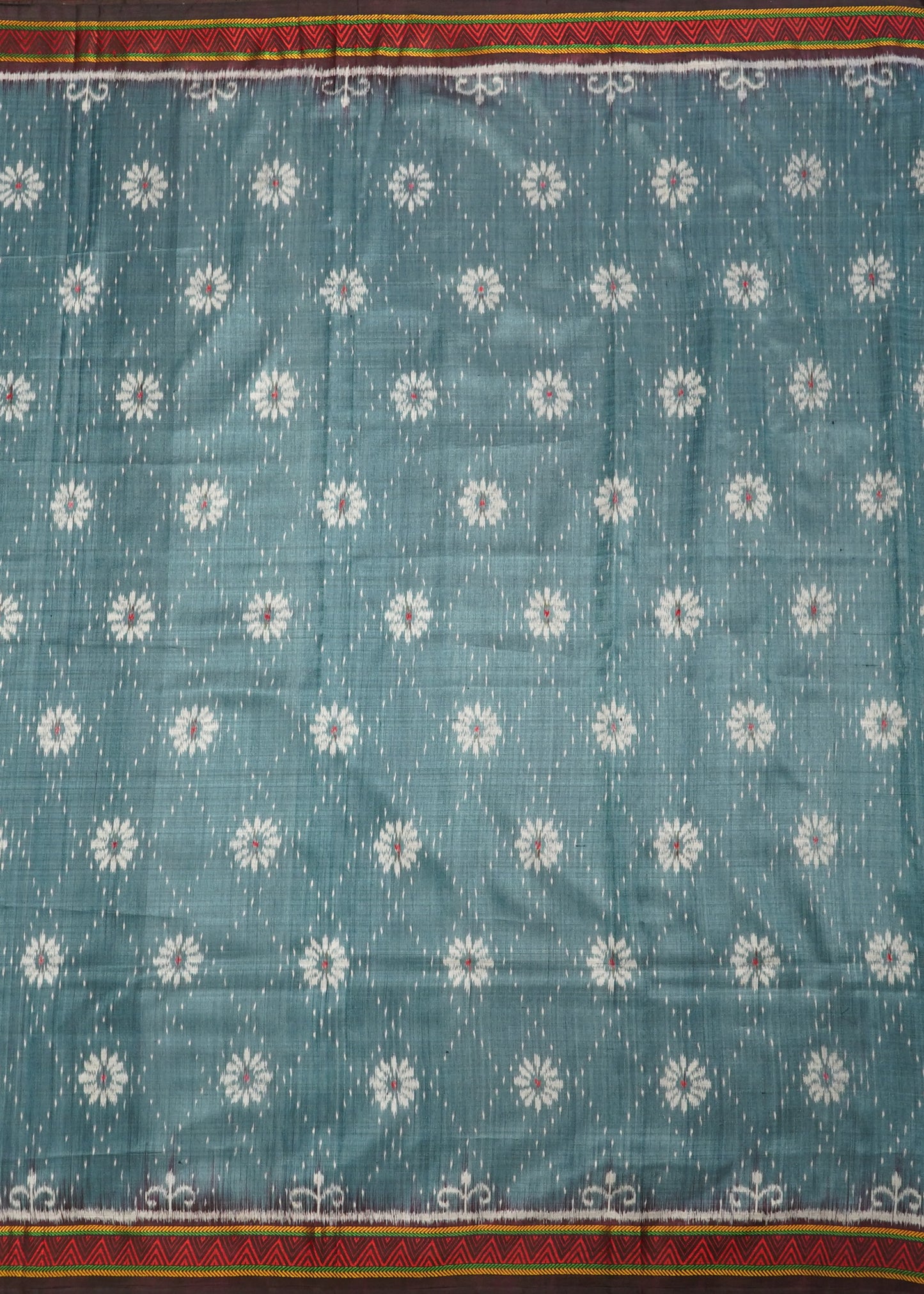Orissa Ikkat Gray Dongriai Pure Silk Saree