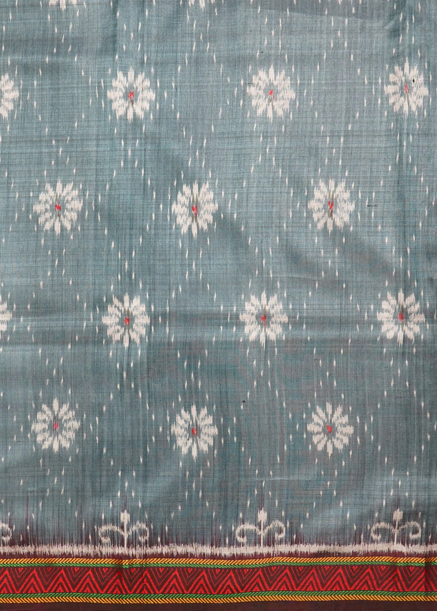 Orissa Ikkat Gray Dongriai Pure Silk Saree