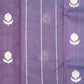 Dark Violet Chanderi Zari Eknaal Buti Pure Silk  Handloom Saree