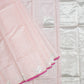 Light Pink Chanderi  Zari Donaal Buti Pure Silk  Handloom Saree