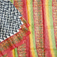 Black Tussar Hand Block Print Pure Handloom Saree