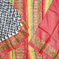 Black Tussar Hand Block Print Pure Handloom Saree