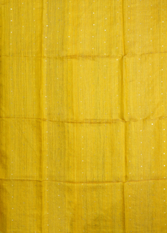 Yellow Bengal Mutka Pure Silk Handloom saree