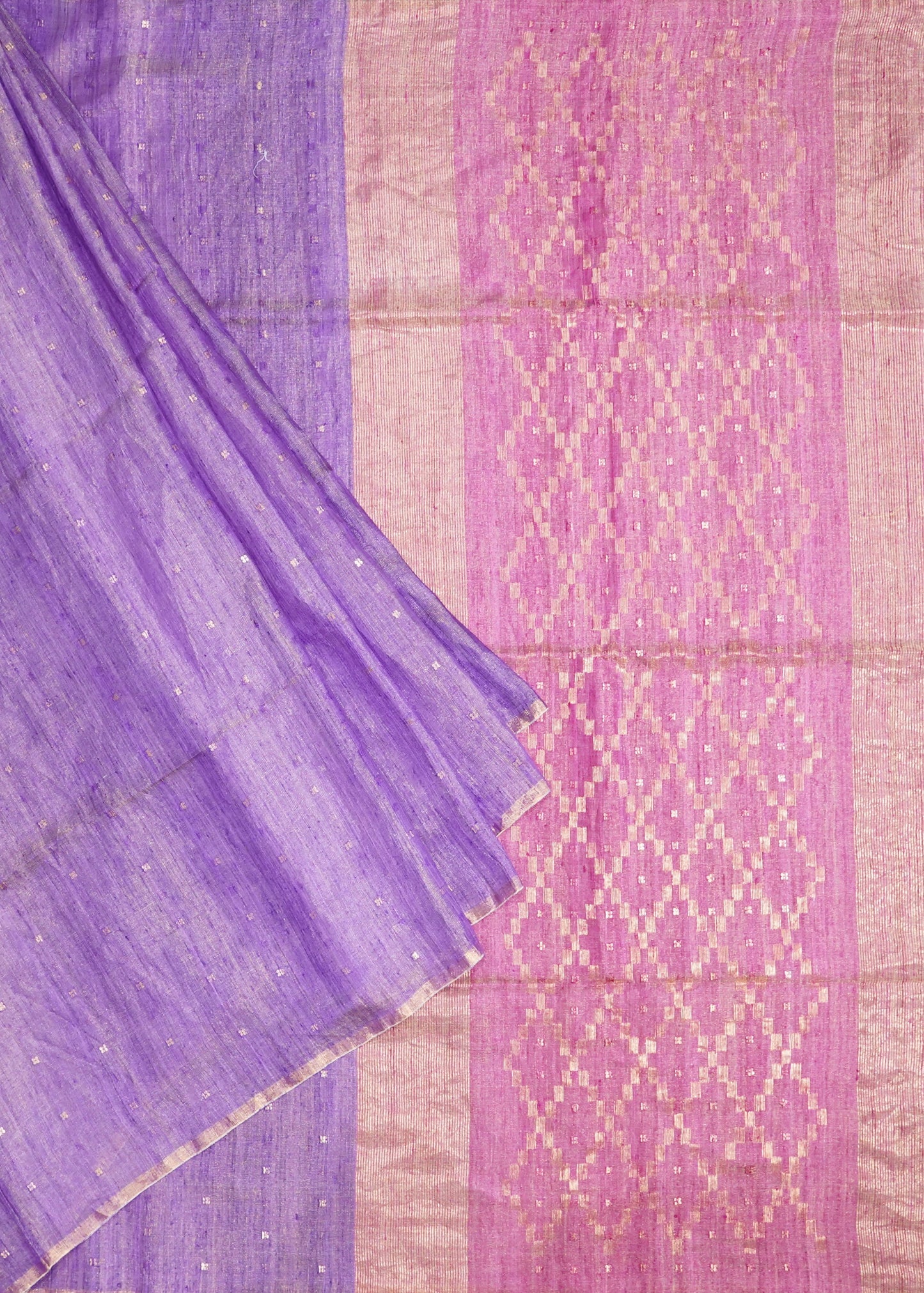Violet Bengal Mutka Pure Silk Handloom Saree