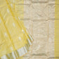 Gold Yellow Chanderi Checks Eknaal Buti Pure Silk Handloom Saree