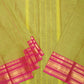 Green Chettinadu Plane Zari Border Pure Cotton Handloom Saree