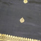 Navy Blue Banaras Katan Silk Saree with Thread Border