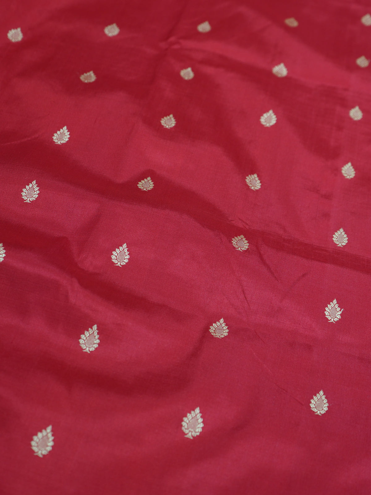 Red Banaras Katan Silk Saree with Thread Border